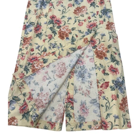 Carroll Reed/Bushwacker USA Vintage Linen Soft Yellow Floral Skirt Blouse Vest-8 - Picture 13 of 16
